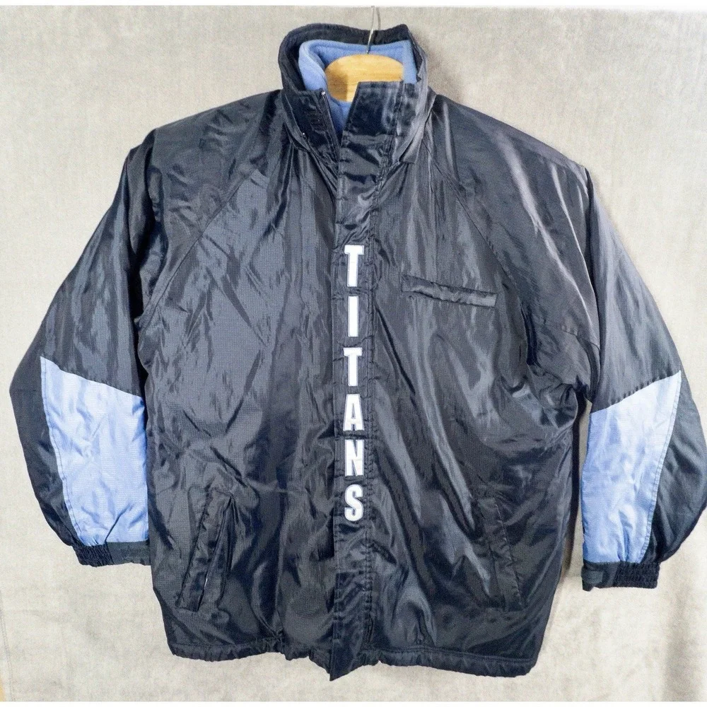 NFL Tennessee Titans Fleece Lined Double Layer Coat Mens Medium Football